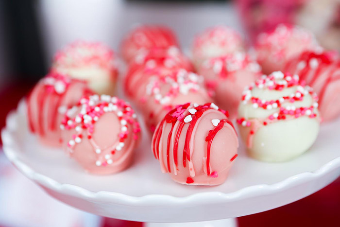Valentine's Day Pink And White Cake Balls - B. Lovely Events