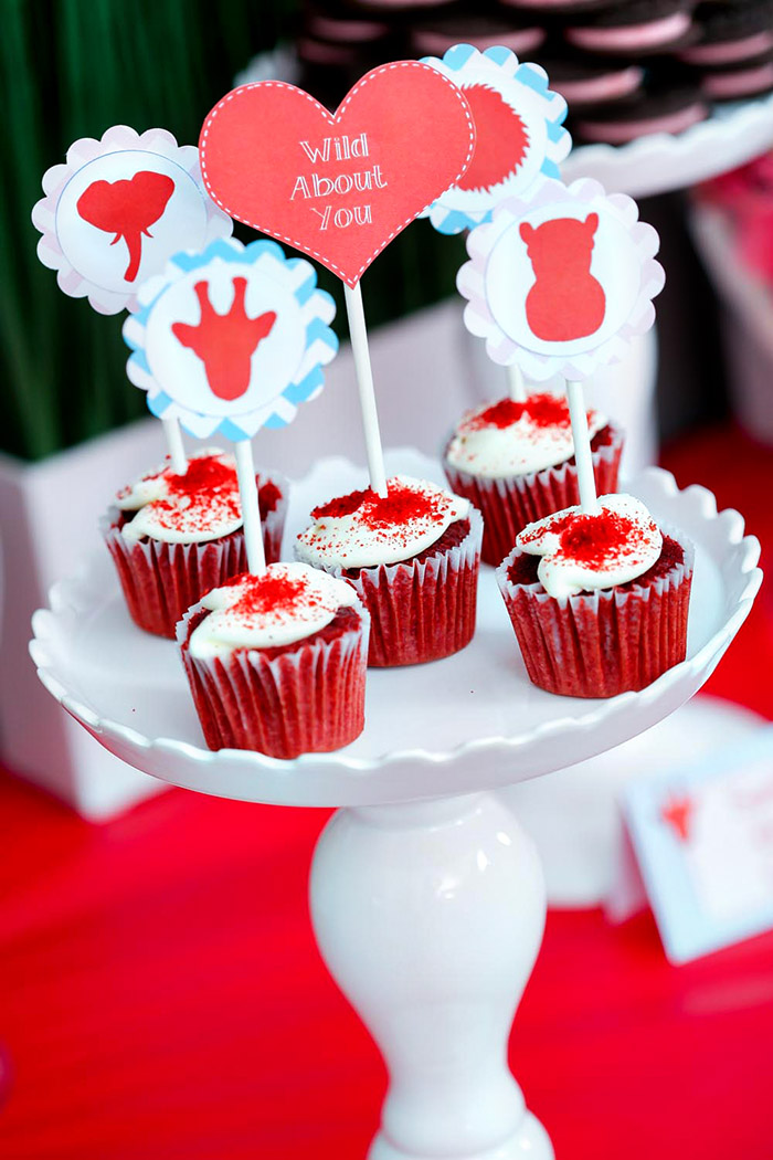Wild About You Valentine Cupcakes - B. Lovely Events