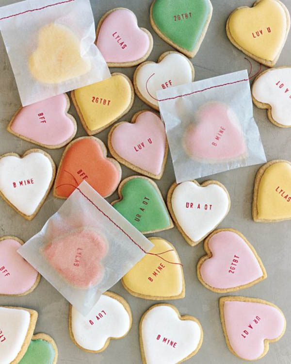 adorable Conversation heart cookies