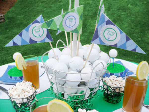 Awesome Golf Ball centerpieces for a fun golf party