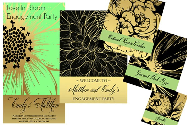 Love In Bloom Engagement Party Printed Set