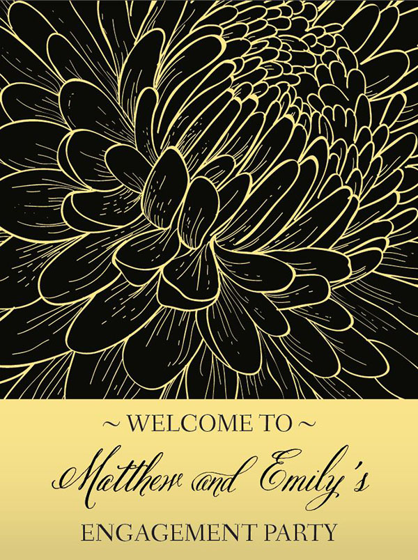 Love In Bloom Engagement Welcome Sign