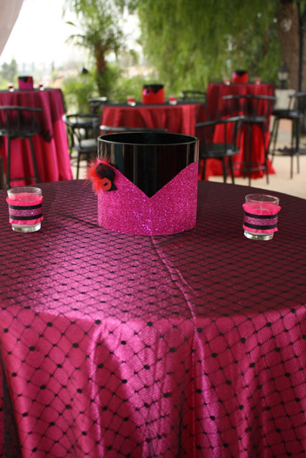 Lovely burlesque party tables for the 30th birthday party- B. Lovely Events