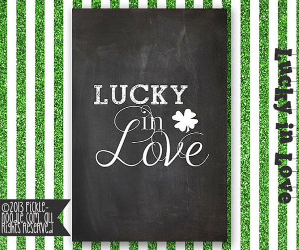 Lucky In Love Chalkboard printable