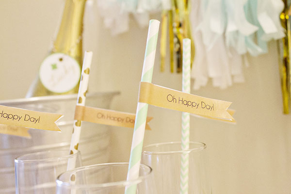 Oh Happy Day Straw Flags For Our Lucky In Love Engagement Party. - B. Lovely Events
