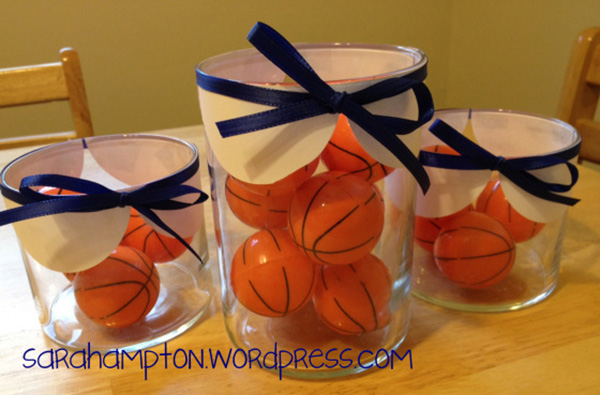 easy and lovely basketball centerpiece!