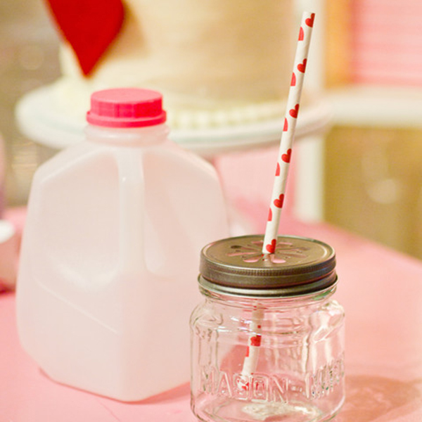 party drink mason jars and milk jugs!