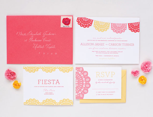 Cute Mexican themed wedding invitations
