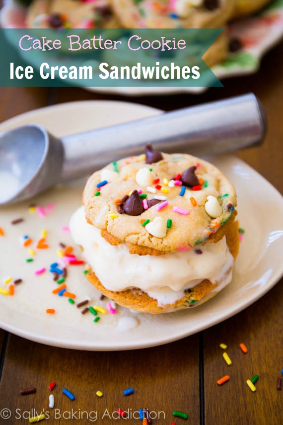 DIY Cake batter Cookie Ice Cream Sandwiches!