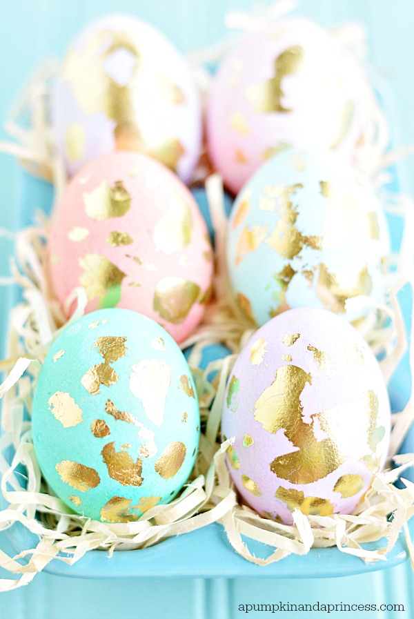 Pastel and gold leaf Easter eggs!