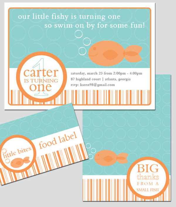 Adorable goldfish party invites!