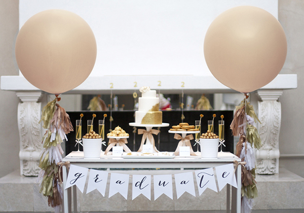 Beautiful black and gold graduation party