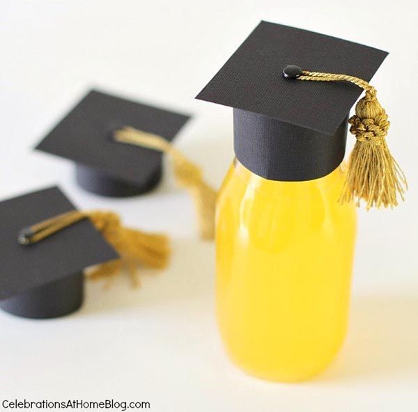 DIY Graduation Cap bottle toppers