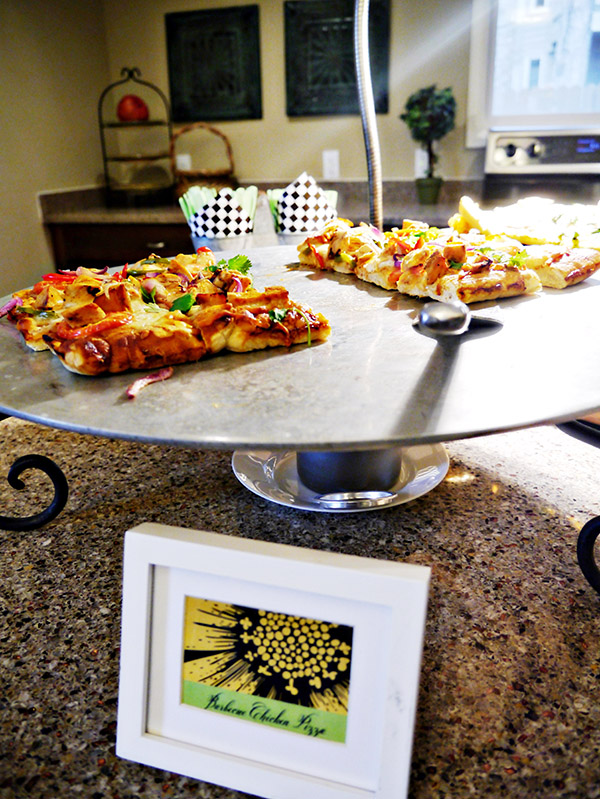 Gourmet Pizza station is perfect idea for an engagement party!