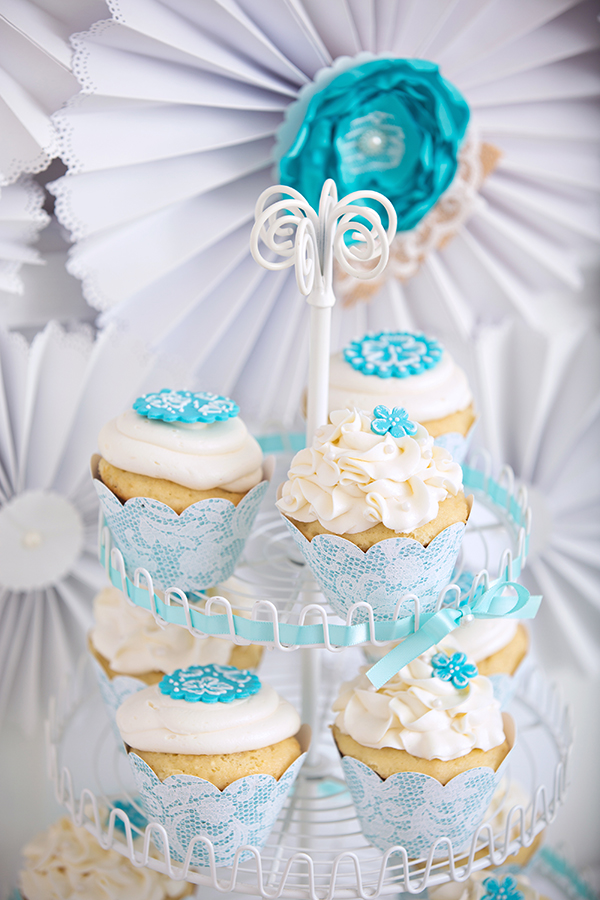 Lace And Pearls Bridal Shower Cupcakes