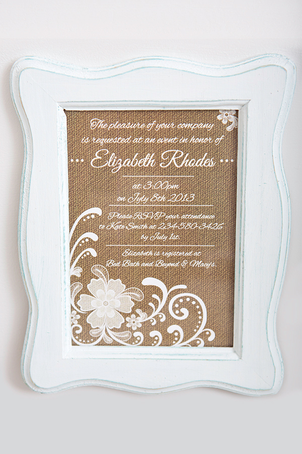 Vintage Burlap Bridal Shower Invitation