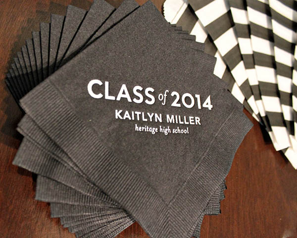 2014 graduation Party napkins- B. Lovely Events