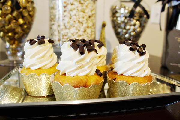 Black And Gold Glitter Cupcakes- B. Lovely Events