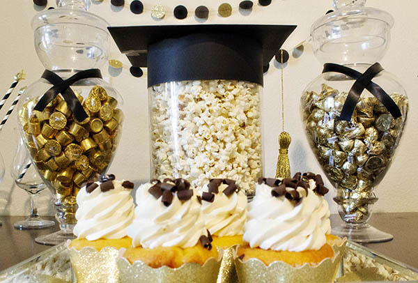 Black and Gold Graduation Party Desserts- B. Lovely Events