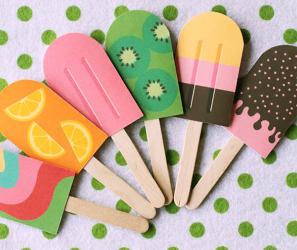 Cute Paper Popsicles for a Summer Party
