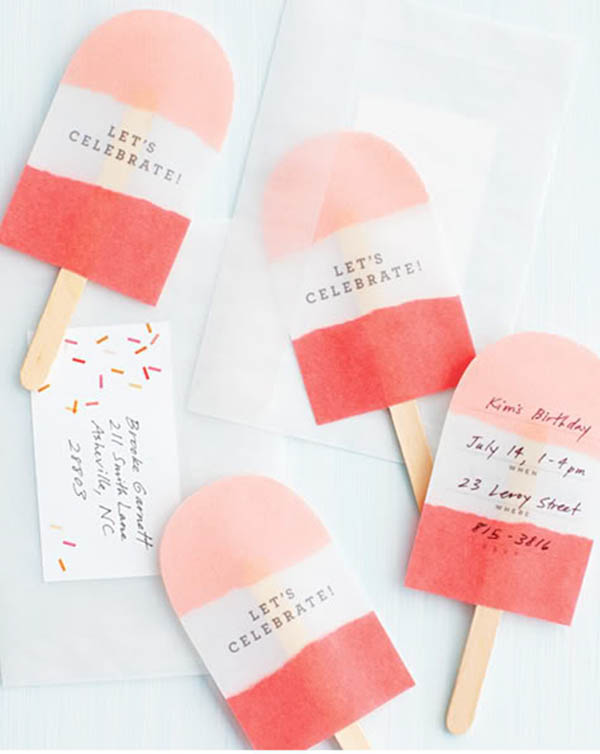 Darling popsicle invitations for a summer party