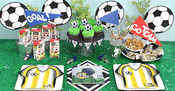 Love this festive soccer party table