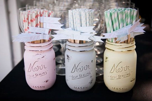Pastel Wedding straws- so cute!