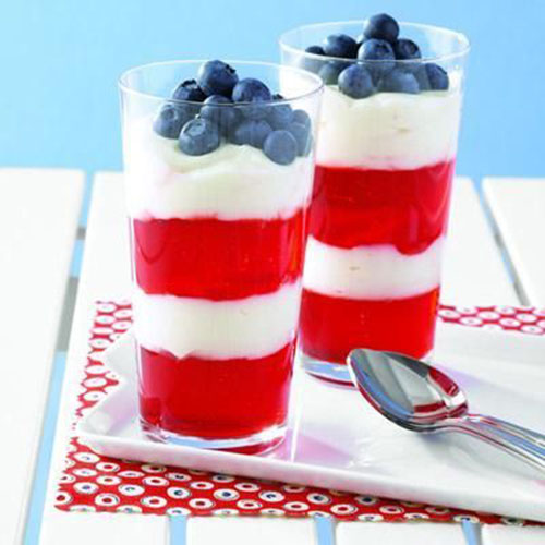 Red white and blue jello desserts