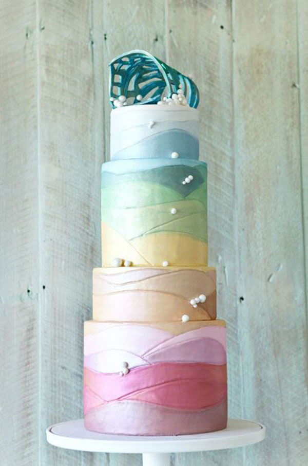 Tall Pastel Wedding Cake