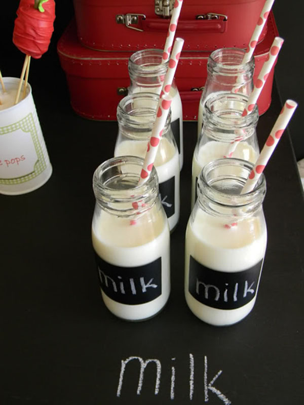 Back to school party milk ideas!