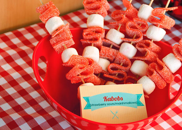 Candy Kabobs for a BBQ!