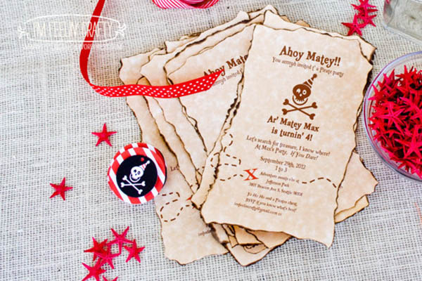 Check out these adorable pirate party invitations