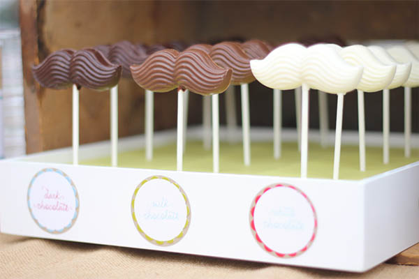 Chocolate mustache favors for a a mustache party!