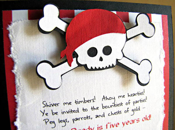 Darling 3d Pirate party invitation