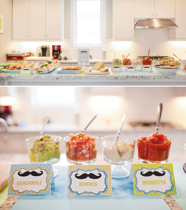 Mustache themed party foods!