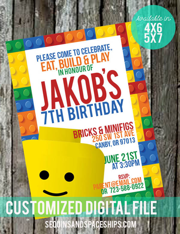 cute lego party invite on etsy!