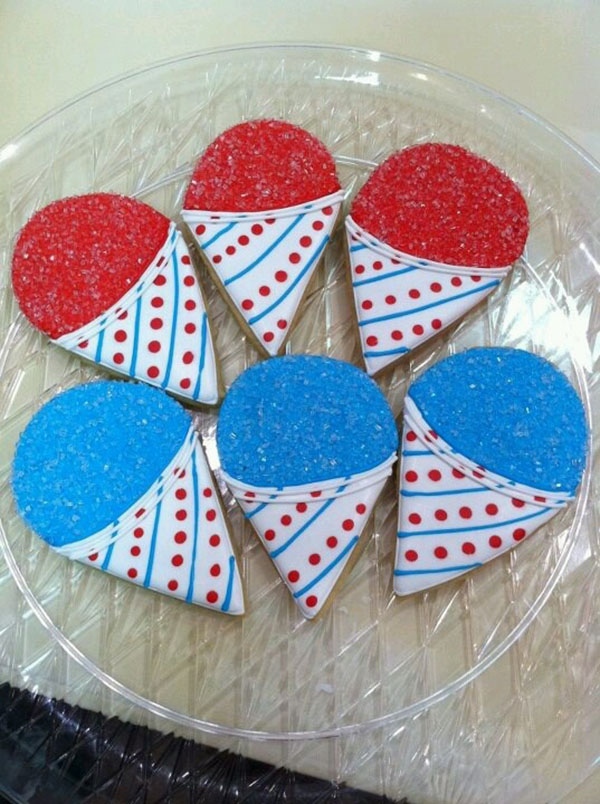 snow cone cookies for 4th of July!