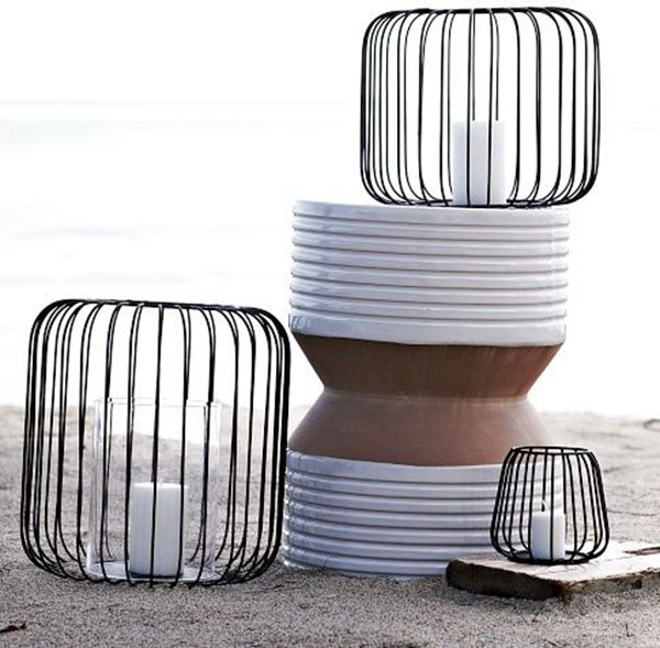 Modern Wire Lanterns are perfect for an outdoor party