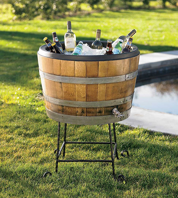 Wine Barrel Drink Cooler- Love this for an outdoor party!