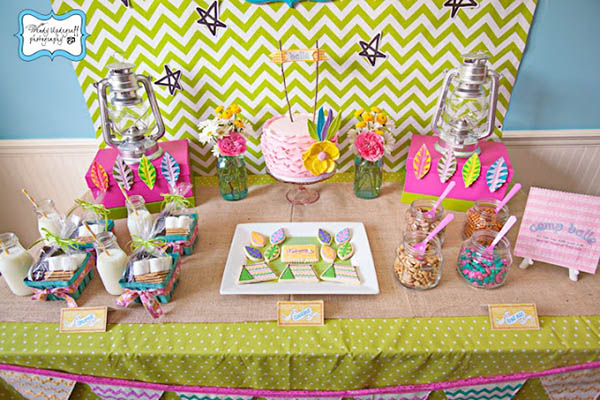 Love this girly camping party!