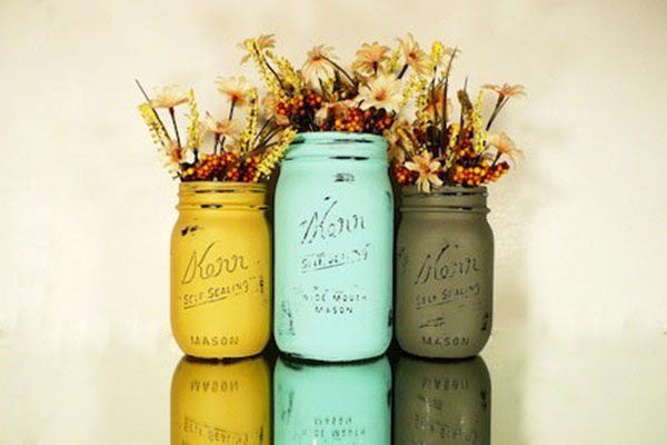 Pretty Mason jars for fall