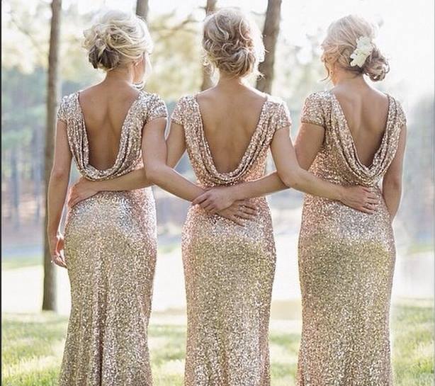 Adoring Thes Gold Glitter Bridesmaid Dresses