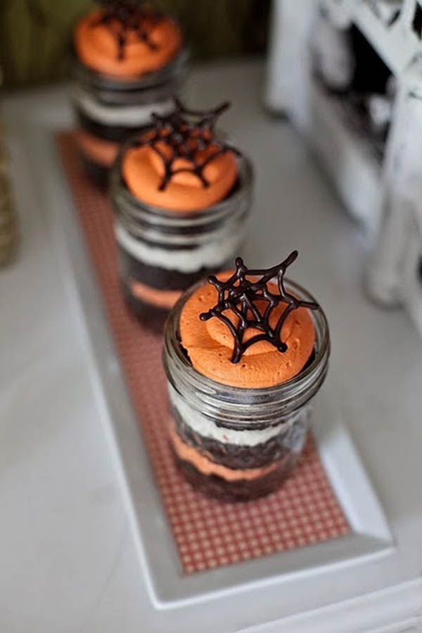 Amazing Spider Web Desserts In A Jar