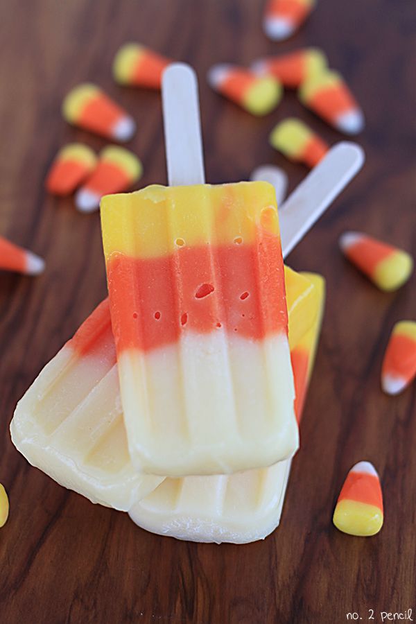Candy Corn Popsicles- So cool for Halloween!