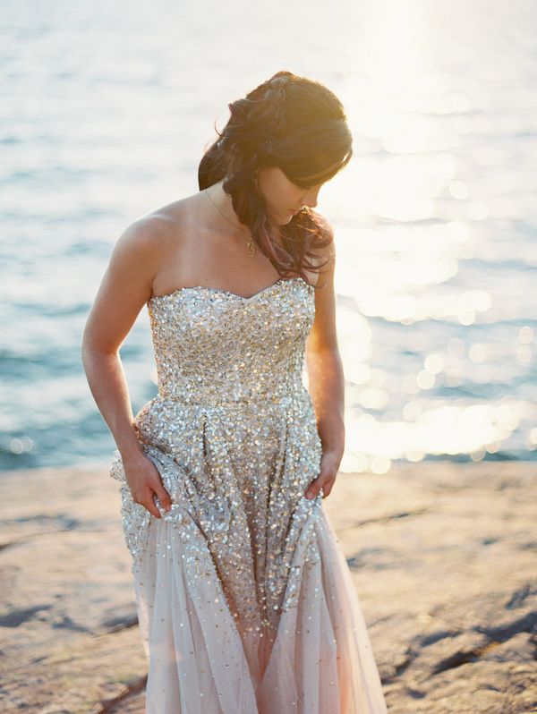 Gold Glitter Wedding Dress