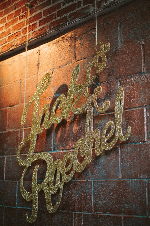 Gold Glitter Wedding Sign