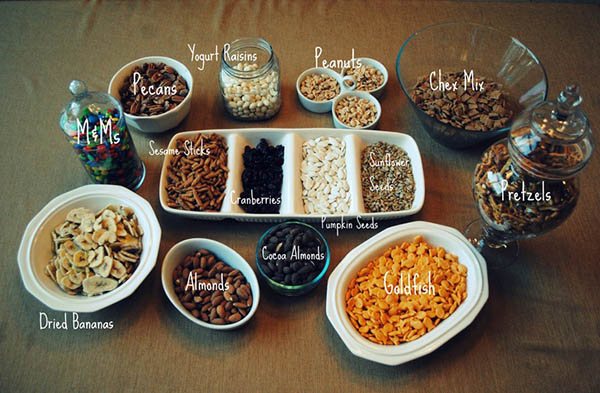 All the fixings for a Trail Mix Bar!