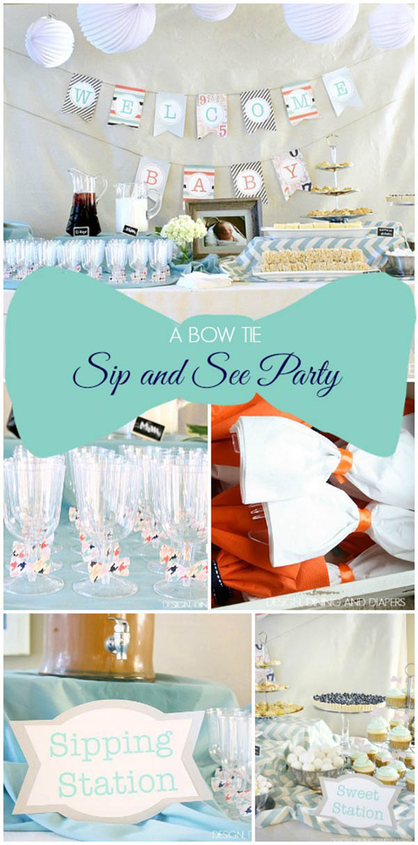 Bow Tie Sip and see party- so cute!