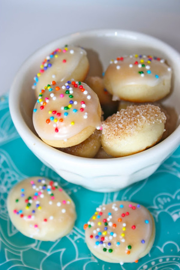 Darling Mini Doughnuts with sprinkles!