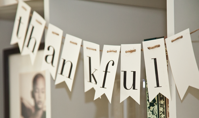 Darling thankful banner for Thanksgiving